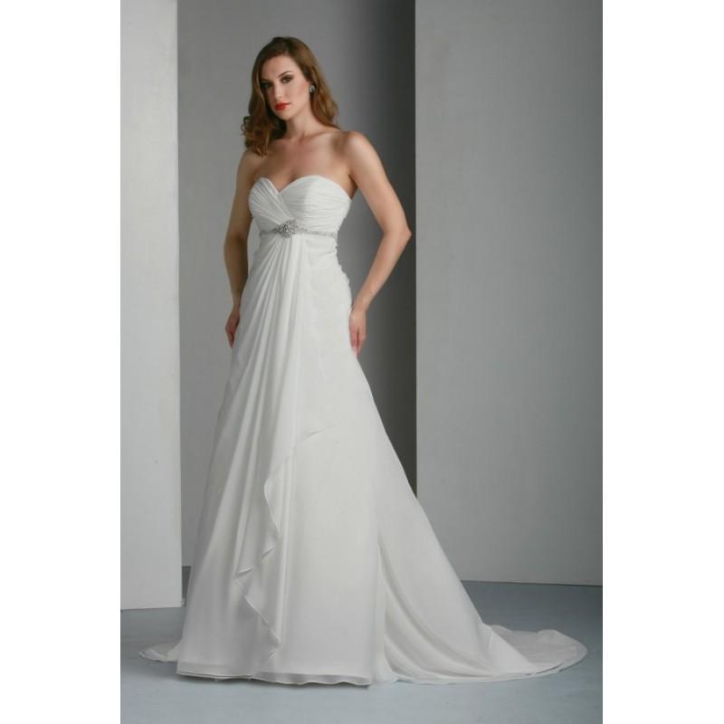 زفاف - Style 50031 by DaVinci Bridal - Chapel Length Chiffon Sweetheart Sleeveless Floor length A-line Dress - 2018 Unique Wedding Shop