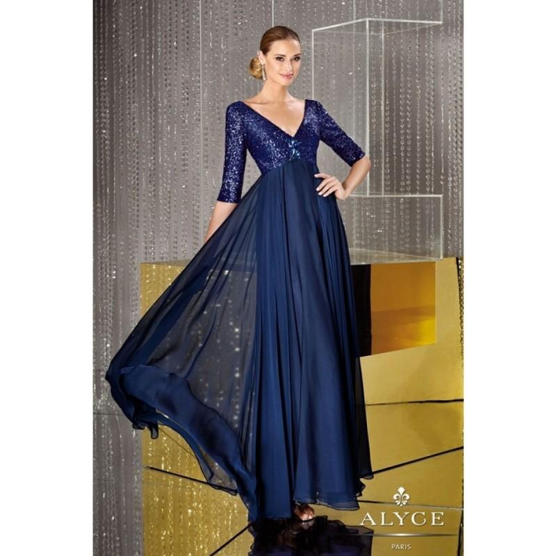 Hochzeit - Jean De Lys 29634 - Empire Waist V Neck Long Social and Evenings Alyce Jean De Lys Dress - 2017 New Wedding Dresses