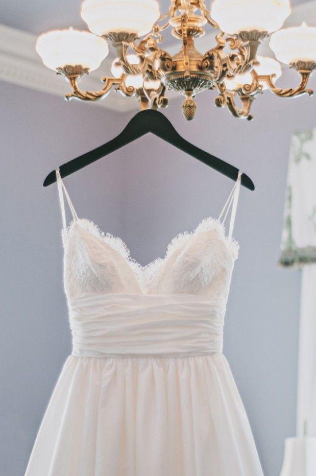 زفاف - Elegant V-neck Thin Straps Summer Wedding Dress BC664
