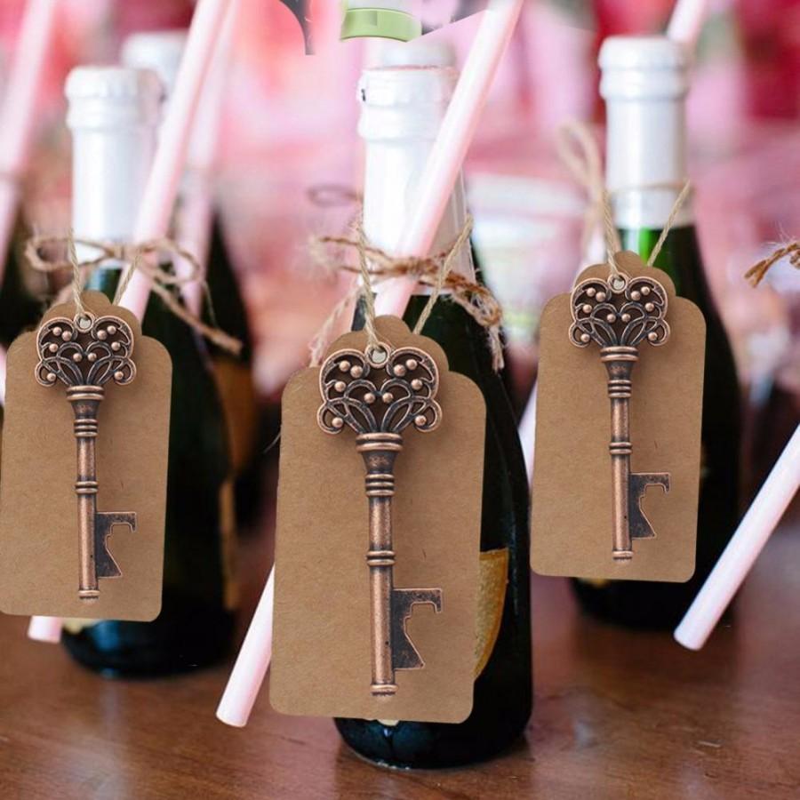 Wedding - Bottle Opener Keys with Paperback Ties (50 Pack)