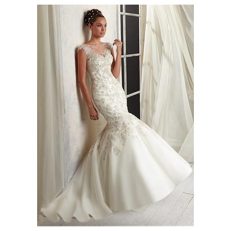 زفاف - Charming Organza Bateau Neckline Natural Waistline Mermaid Wedding Dress - overpinks.com