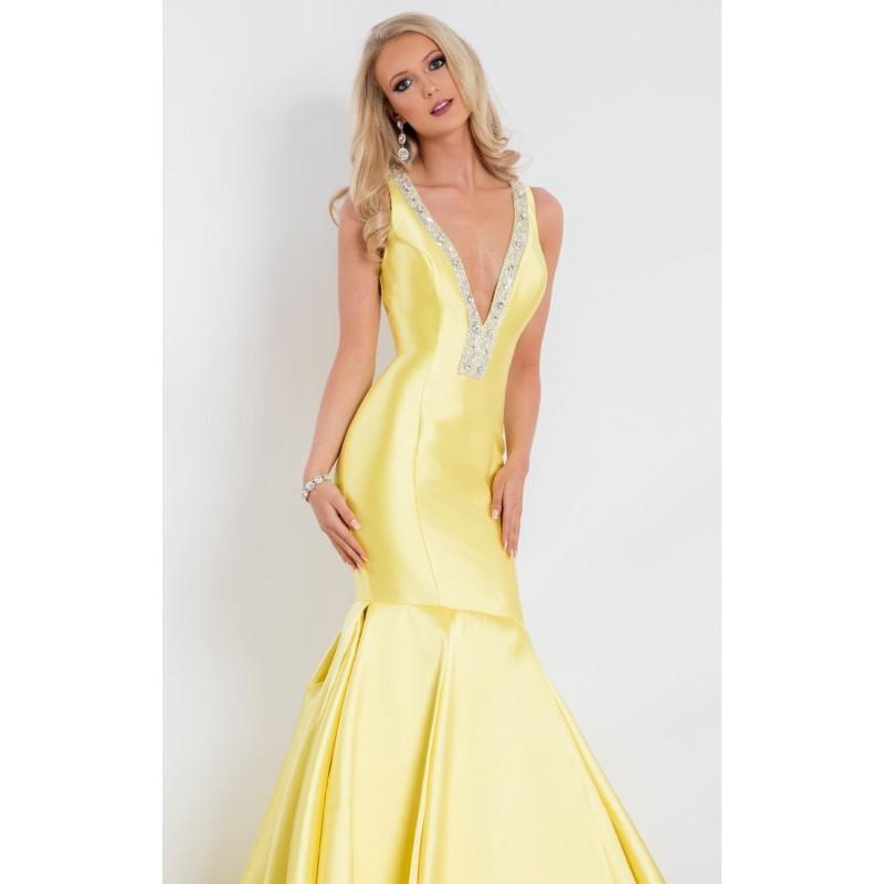 Mariage - Yellow Mikado Mermaid Gown by Rachel Allan Prima Donna - Color Your Classy Wardrobe