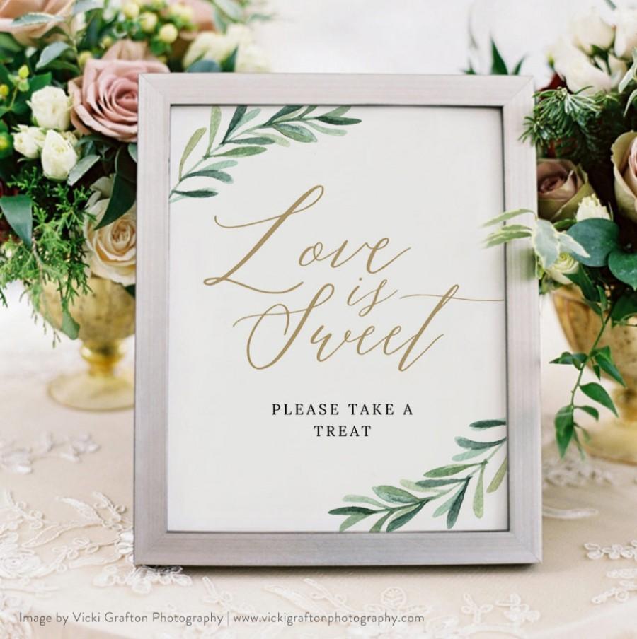 Hochzeit - Love is Sweet Sign, Love is Sweet Printable, Dessert Table Sign, Please Take a Treat, Wedding Signs, #SG