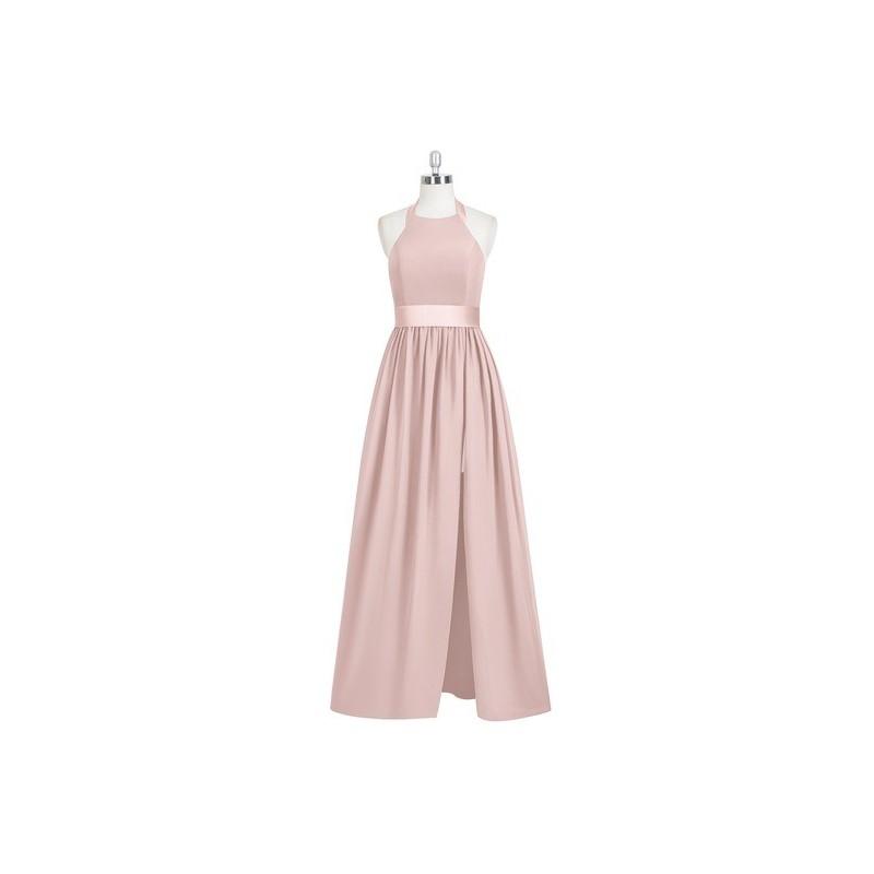 Mariage - Dusty_rose Azazie Aurora - Bow/Tie Back Halter Floor Length Chiffon And Charmeuse Dress - Charming Bridesmaids Store