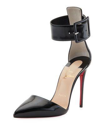 Mariage - Harler D'Orsay Patent Red Sole Pump, Black
