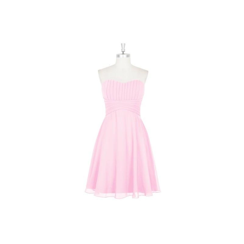 زفاف - Candy_pink Azazie Aryana - Back Zip Knee Length Chiffon Sweetheart Dress - Charming Bridesmaids Store