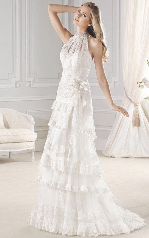 زفاف - Shabby Chic Lace Halter – Avail Up To Size 20 W