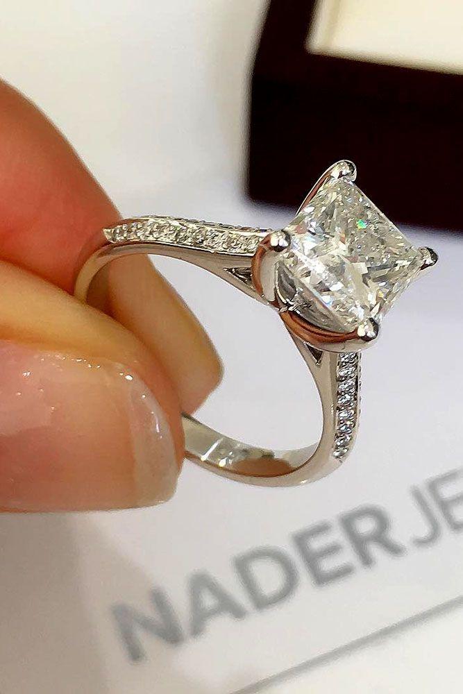 Hochzeit - 21 Breathtaking Princess Cut Engagement Rings