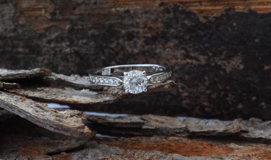 Wedding - ON SALE 1 carat diamond ring !!!White Gold Engagement Ring -Diamond Engagement Ring -White Gold Ring-Art deco engagement ring-Bridal Jewelry