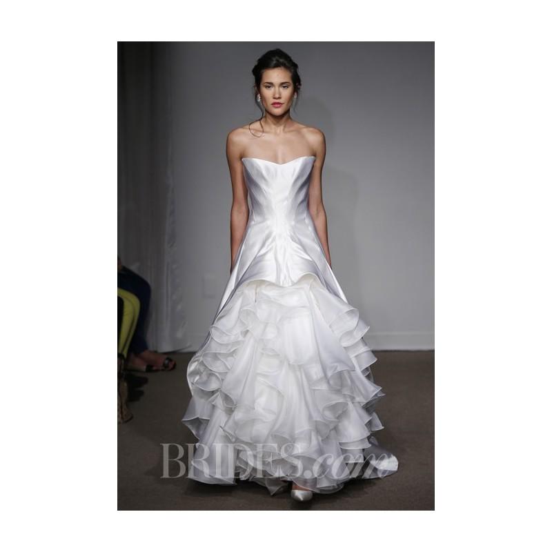 Hochzeit - Anna Maier ~ Ulla Maija - Spring 2014 - Strapless Ball Gown with Asymmetric Tulle Ruffle Ball Gown - Stunning Cheap Wedding Dresses