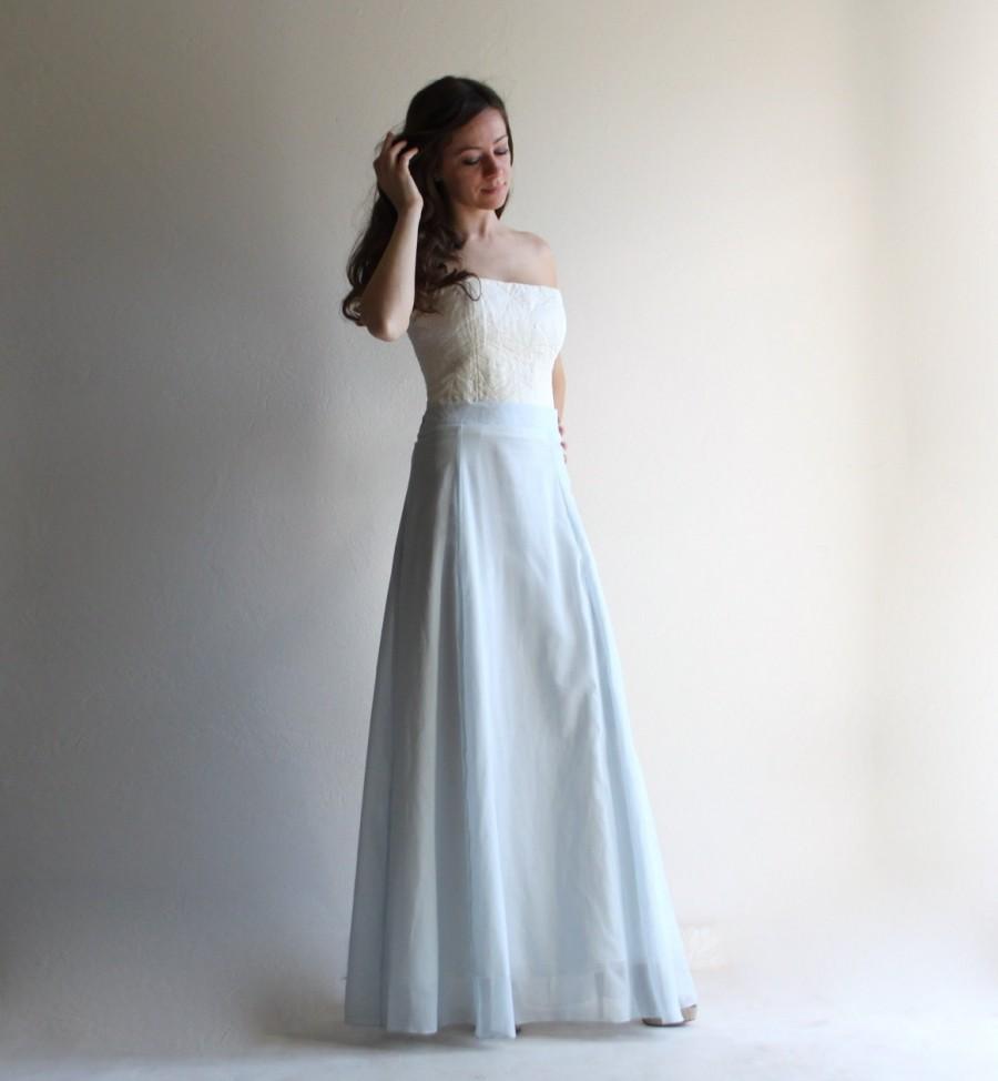 Wedding - Blue wedding skirt, bridal separates, long skirt, aline skirt, floor length skirt, alternative wedding dress, sky blue skirt, bridal skirt