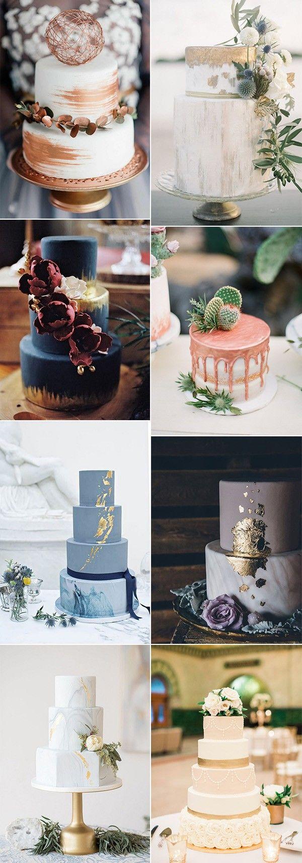 زفاف - Trending-15 Creative Metallic Wedding Cakes For 2018 - Page 2 Of 2