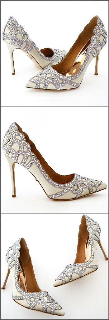 Hochzeit - Badgley Mischka Rouge Wedding Shoes, Ivory