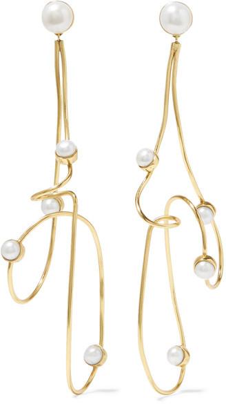 Wedding - Cornelia Webb - Gold-plated Pearl Earrings