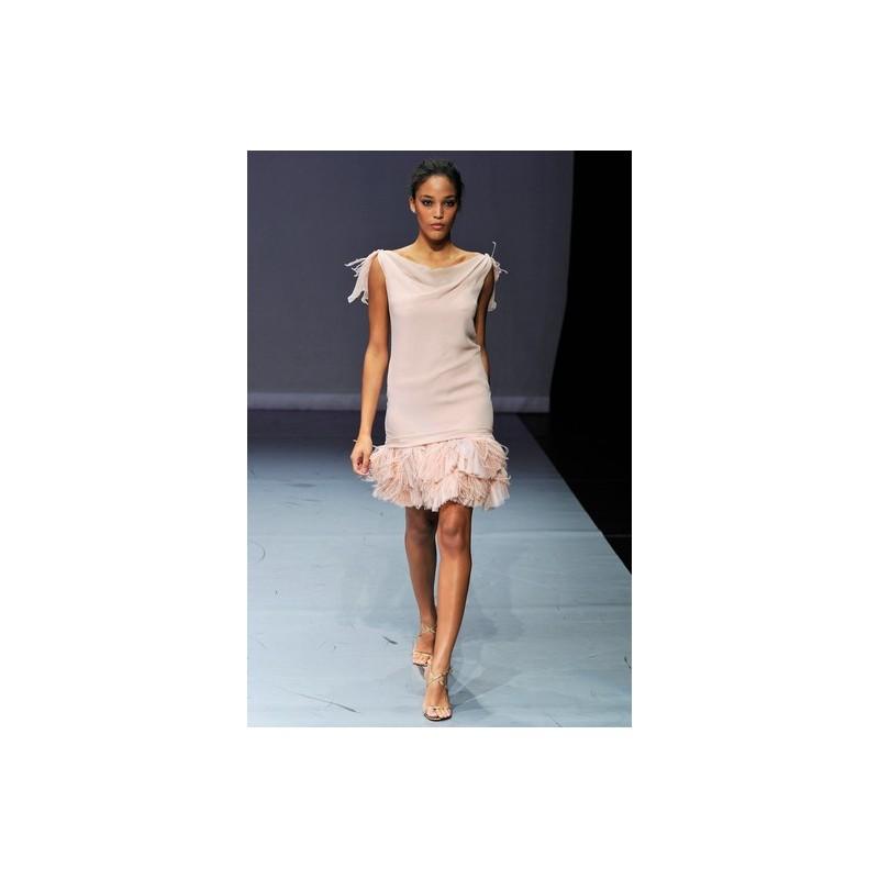 Mariage - Rivini FW12 Dress 2 - Pink Rivini Fit and Flare Fall 2012 High-Neck Mini - Rolierosie One Wedding Store