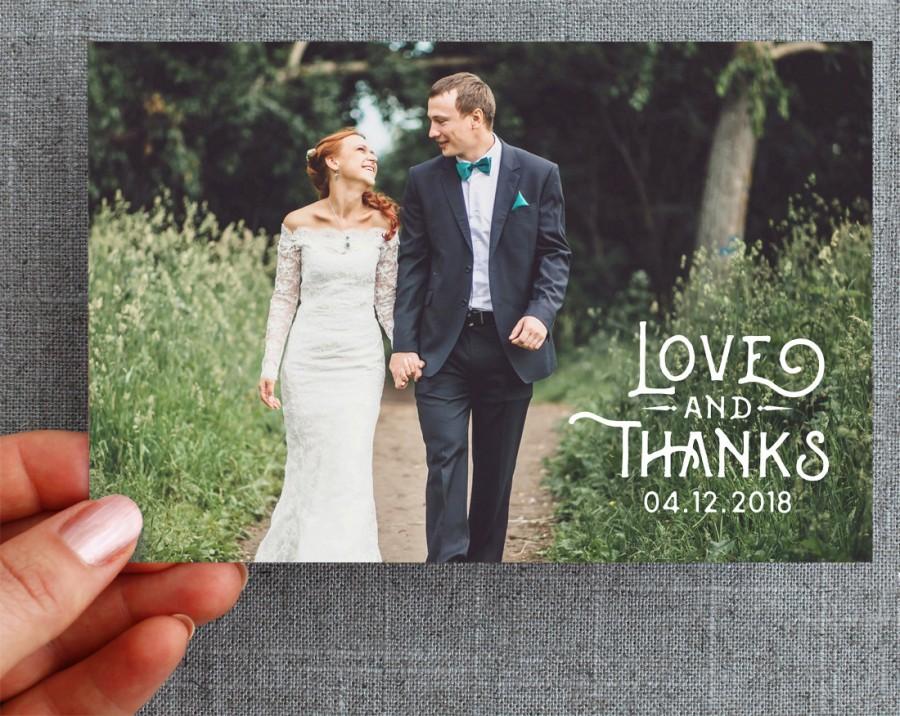 Wedding - 50+ Wedding Thank you card, with photo, vintage, woodland, 4x6 inch "Eden Marie Style"