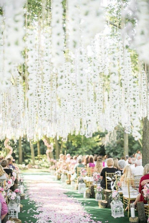Trending 12 Fairytale Wedding Flower Ceiling Ideas For Your