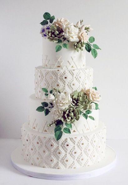 Hochzeit - Patterned Wedding Cake