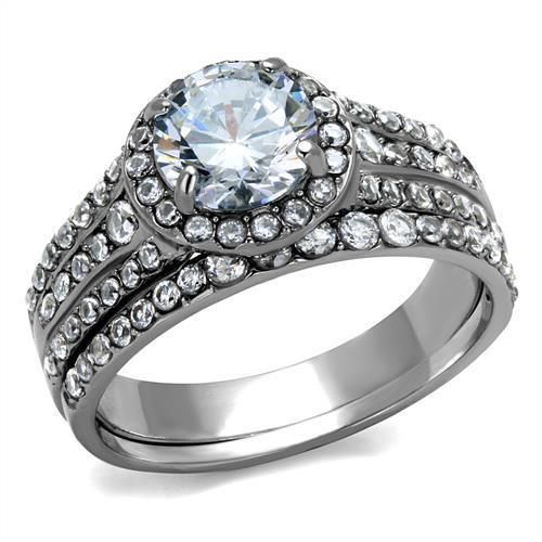 Hochzeit - The Kaitlyn, A Perfect 1.9CT Round Cut Halo Russian Lab Diamond Bridal Set Ring