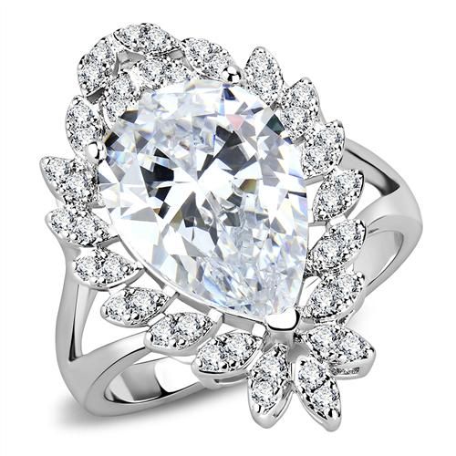 Hochzeit - A Perfect 6CT Pear Cut Solitaire Russian Lab Diamond Halo Engagement Ring
