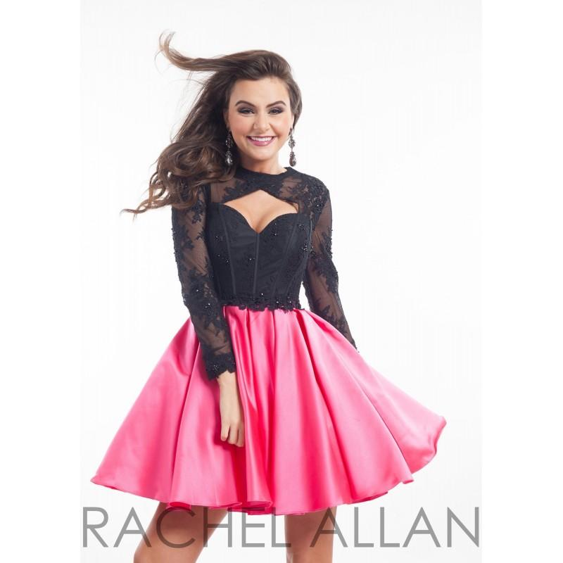 Hochzeit - Rachel Allan 3024 Long Sleeve Lace Corset Party Dress - 2017 Spring Trends Dresses