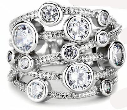 Wedding - 5TCW Metro Russian Lab Diamond Stacking Ring