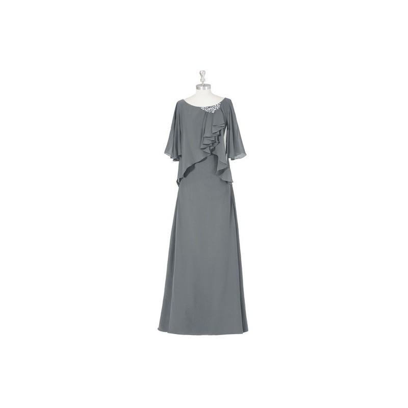 زفاف - Steel_grey Azazie Lucille MBD - Chiffon Scoop Floor Length Side Zip Dress - Charming Bridesmaids Store