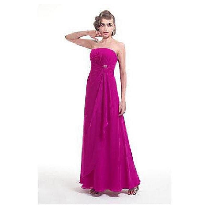 زفاف - Elegant Chiffon Strapless Draping Bridesmaid Dress - overpinks.com