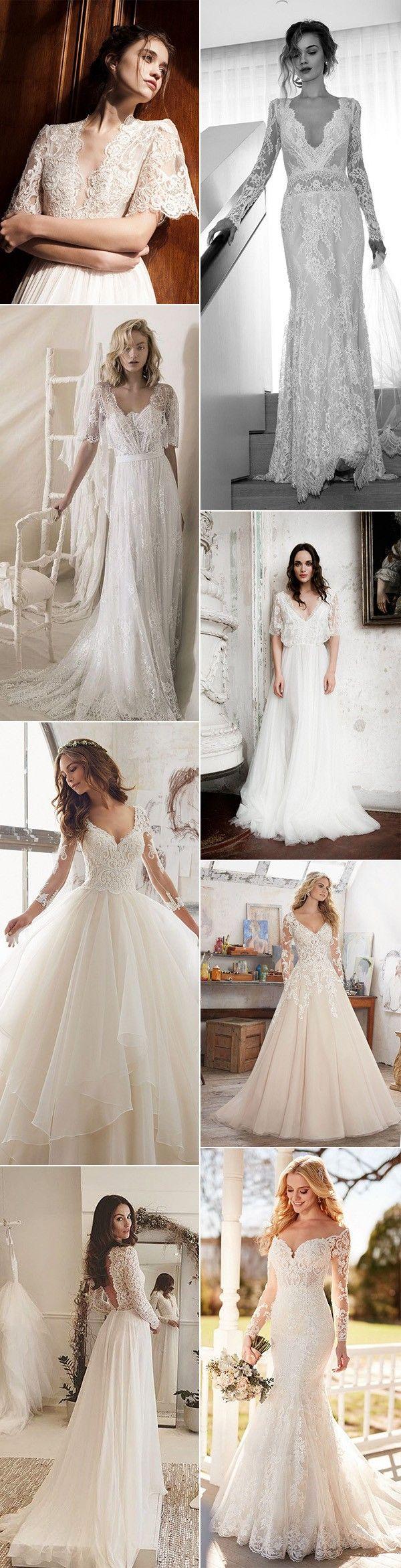 زفاف - Top 10 Gorgeous Wedding Dresses With Long Sleeves For 2018 Trends