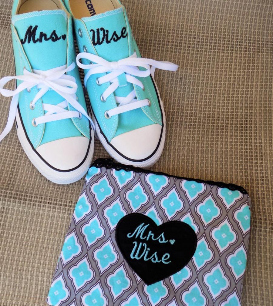 Wedding - Custom Wedding Shoes (EMBROIDERY WORK ONLY), Personalized Wedding Converse (shoes not included)