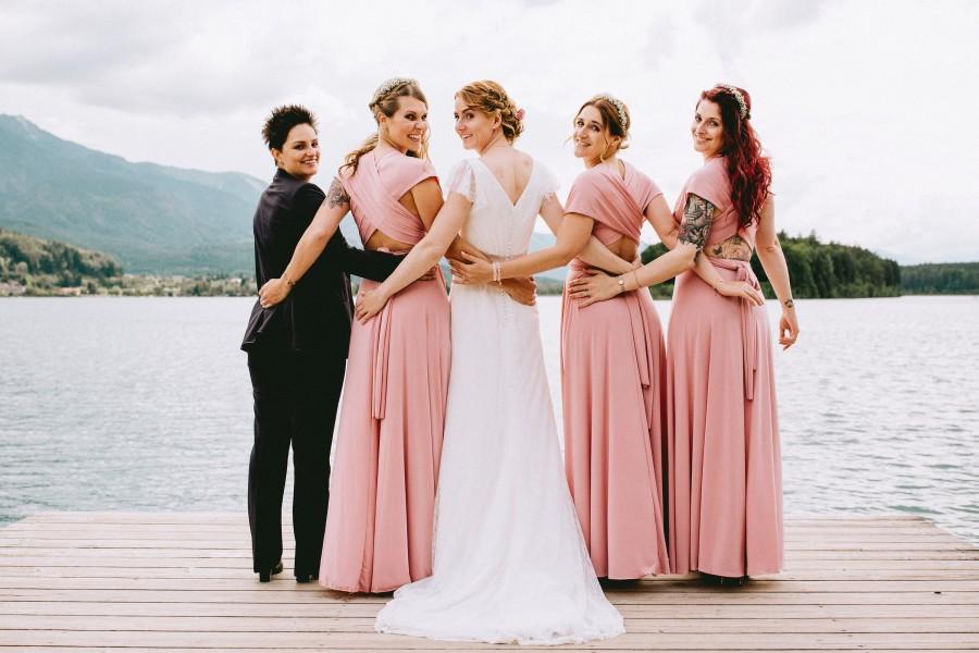 Mariage - Blush bridesmaid dress, blush pink bridesmaid dress, long powder pink dress, long pink dress, light pink maxi dress, blush pink bridesmaids