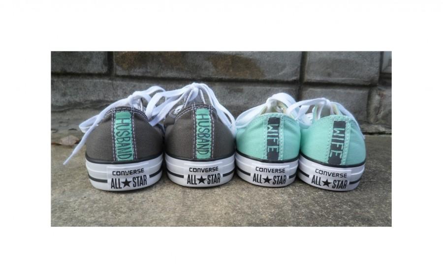 bride and groom converse trainers