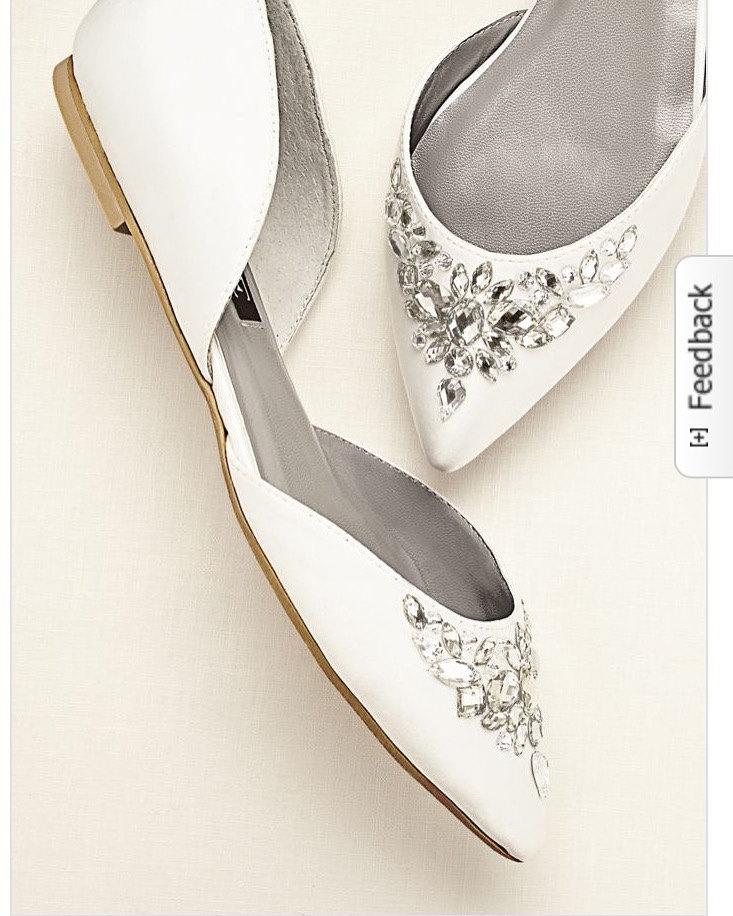 Mariage - Crystal Bridal / Bridesmaid / Dress Ballet Flats Wedding Shoes