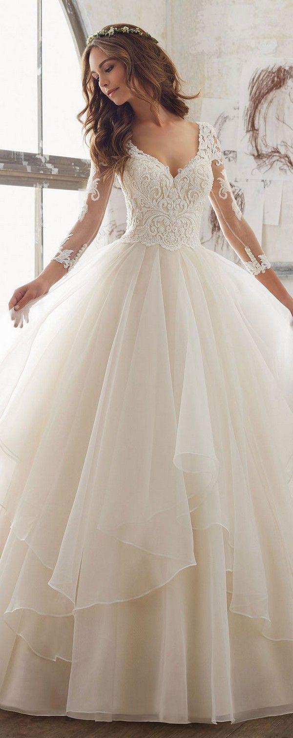 زفاف - Top 10 Gorgeous Wedding Dresses With Long Sleeves For 2018 Trends