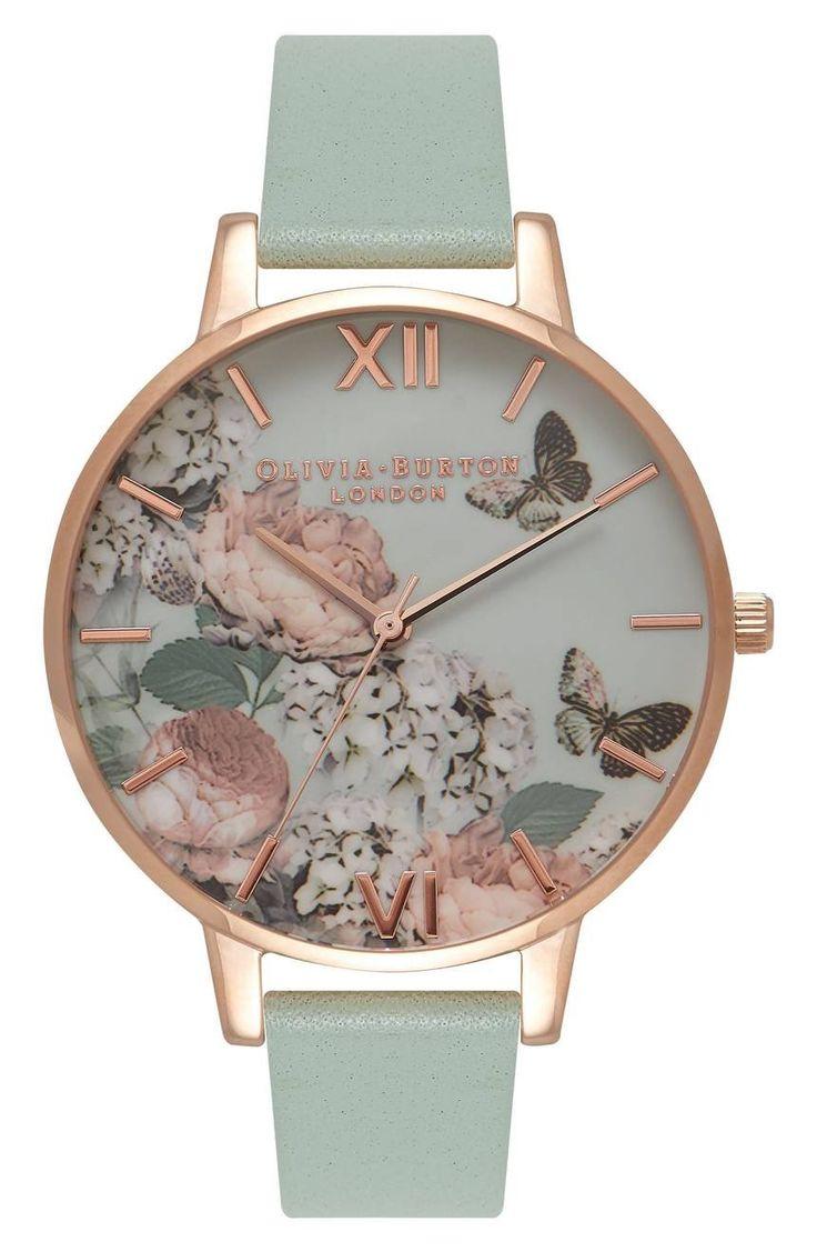 Mariage - Enchanted Garden Leather Strap Watch, 38mm