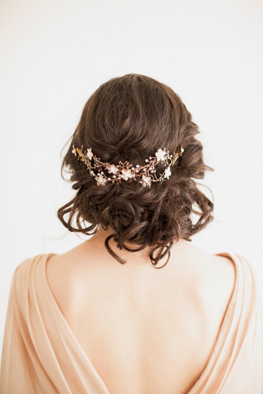 زفاف - Bridal Hair Accessory,  Crystal Hair Swag, Wedding Hair Vine, Bridal Headpiece
