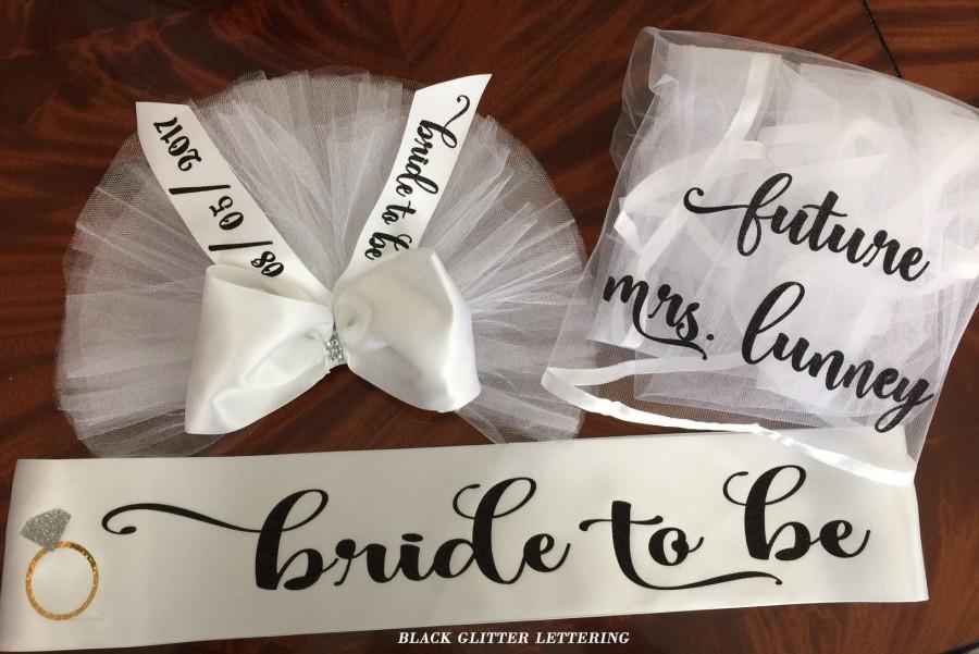 Hochzeit - Bridal Party, Colorful Booty Veils for the Bride and Bride's Team, purchase individually or as a set - PERSONALIZED by CYA Bikini Veils