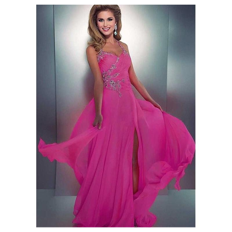 زفاف - Alluring Chiffon Halter Neckline Floor-length A-line Prom Dress - overpinks.com