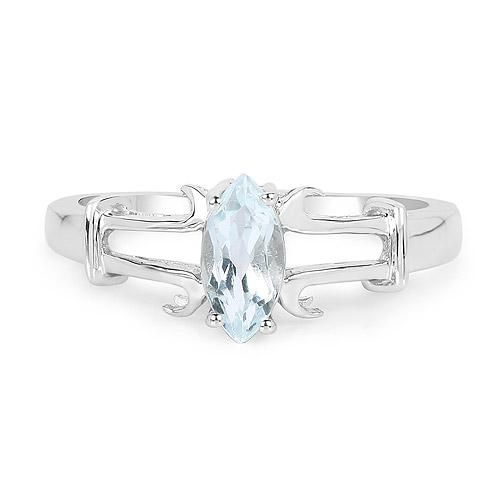 زفاف - 52CT Marquise Cut Blue Aquamarine Engagement Ring