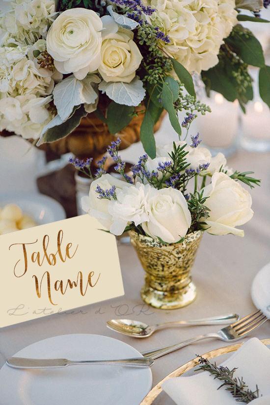 wedding table numbers and name cards