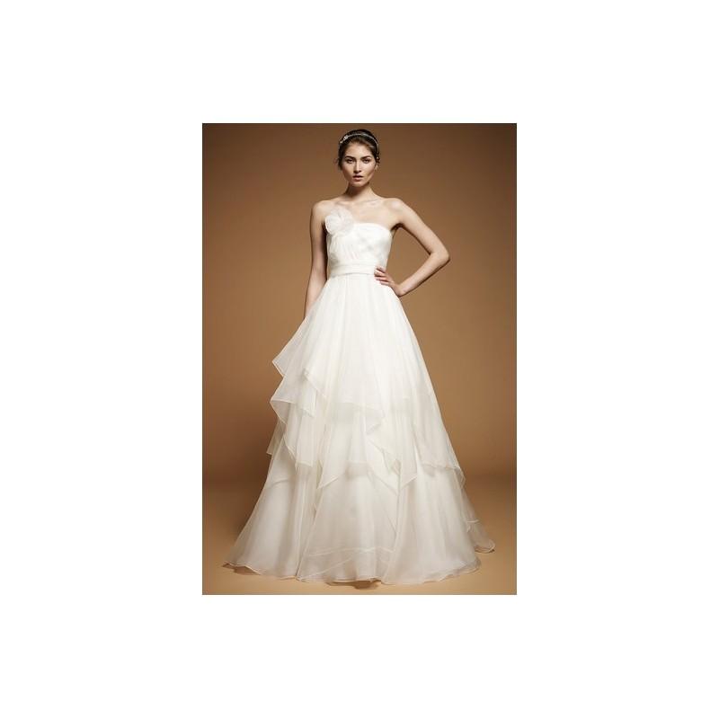 Hochzeit - Jenny Packham FW12 Peony - Fall 2012 Full Length Strapless Jenny Packham White Ball Gown - Rolierosie One Wedding Store