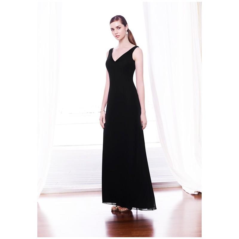 Mariage - Colour by Kenneth Winston 5221L - Black V-Neck Chiffon Floor Dropped Lace Plus Size Available - Formal Bridesmaid Dresses 2017