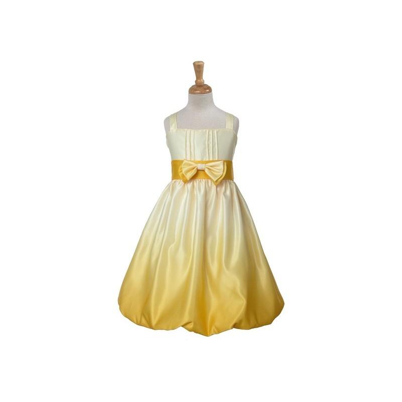 Hochzeit - Yellow Satin Ombre Bow Tie Dress Style: D3350 - Charming Wedding Party Dresses