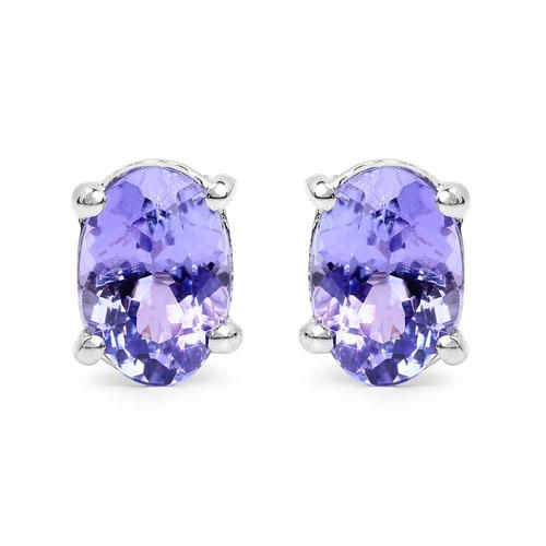 Hochzeit - Natural 1.50CT Oval Cut Blue Tanzanite Stud Earrings
