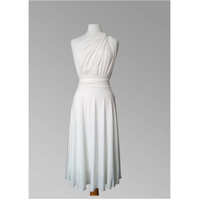 زفاف - Bridesmaids dress in white color  wrap dress Convertible/Infinity Dress - Hand-made Beautiful Dresses