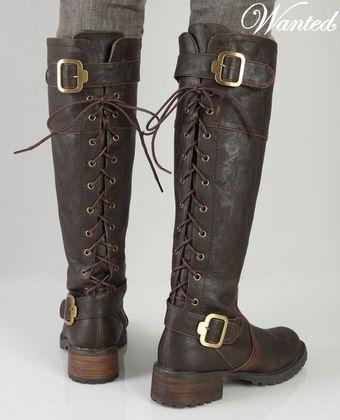 Mariage - Wanted Ballard Brown Laced Up And Buckled Boot