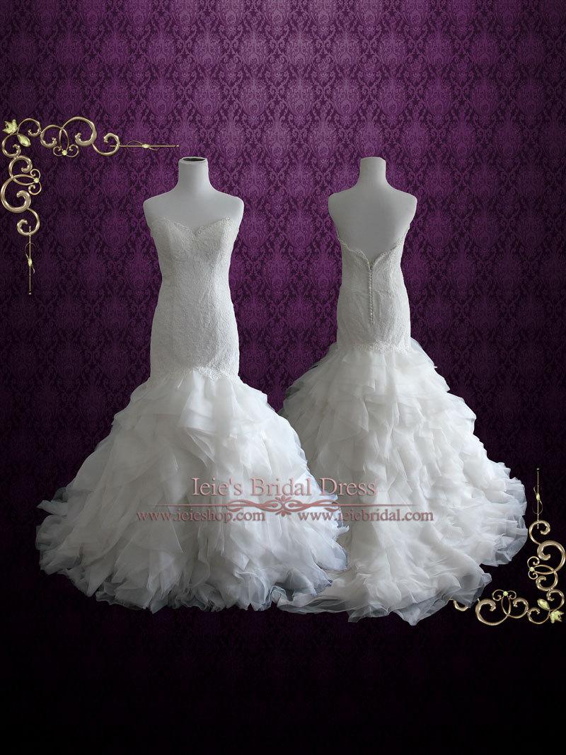 Hochzeit - Strapless Mermaid Wedding Dress with Ruffle Skirt 