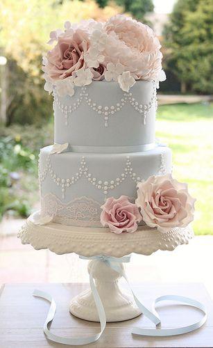 Hochzeit - Pastel Blue Cake