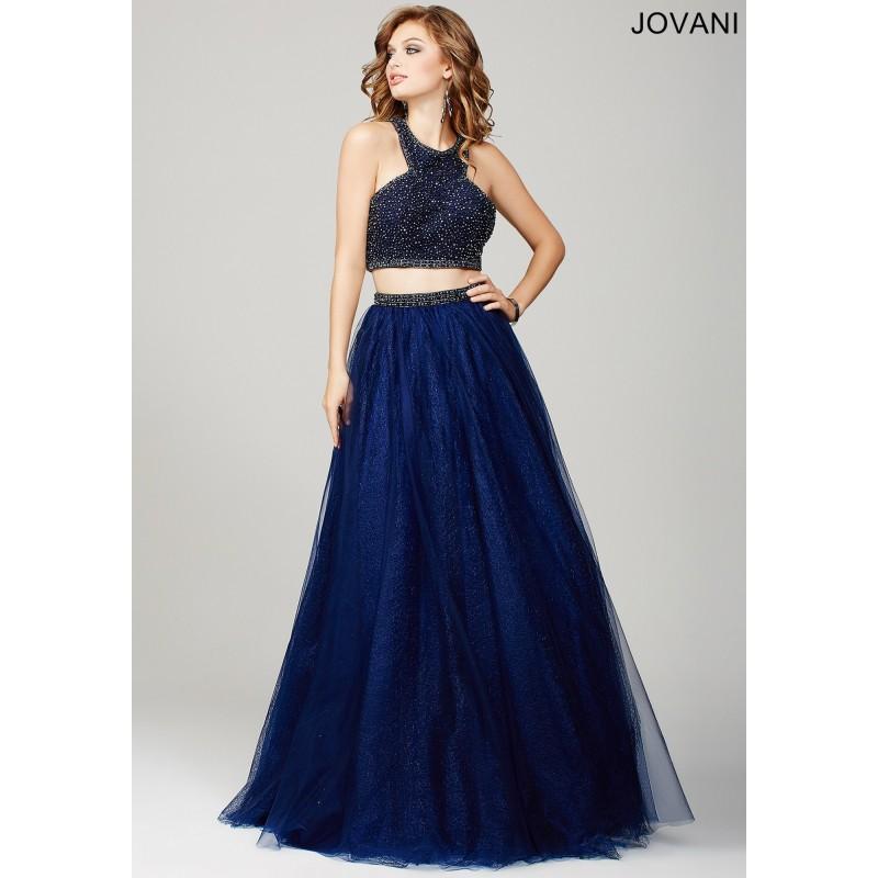 Свадьба - Jovani Navy Two-Piece Tulle Prom Dress 36742 - Wedding Dresses 2017,Cheap Bridal Gowns,Prom Dresses On Sale