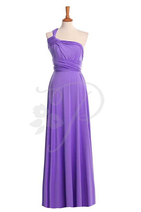 Wedding - Bridesmaid Dress Bright Purple Maxi Floor Length, Infinity Dress, Prom Dress, Multiway Dress, Convertible Dress, Maternity - 26 colors